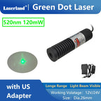 Long Range Light Beam Visible 520nm Green Dot Laser Module Diode Locator Focusable for Tunnel