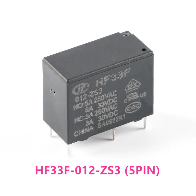 5Pcs New Relay HF33F JZC-33F-005 012 024-HS3 ZS3 HF33F-012-ZS3 4PIN 5PIN 5A 5V 12V 24V Power Relays