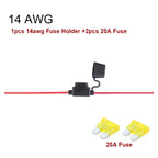 Waterproof Mini Small Medium Auto Fuse Holder 16/14/12/10AWG Car Blade Fuse wire cable 10A 20A 30A 50A fuse Power Socket
