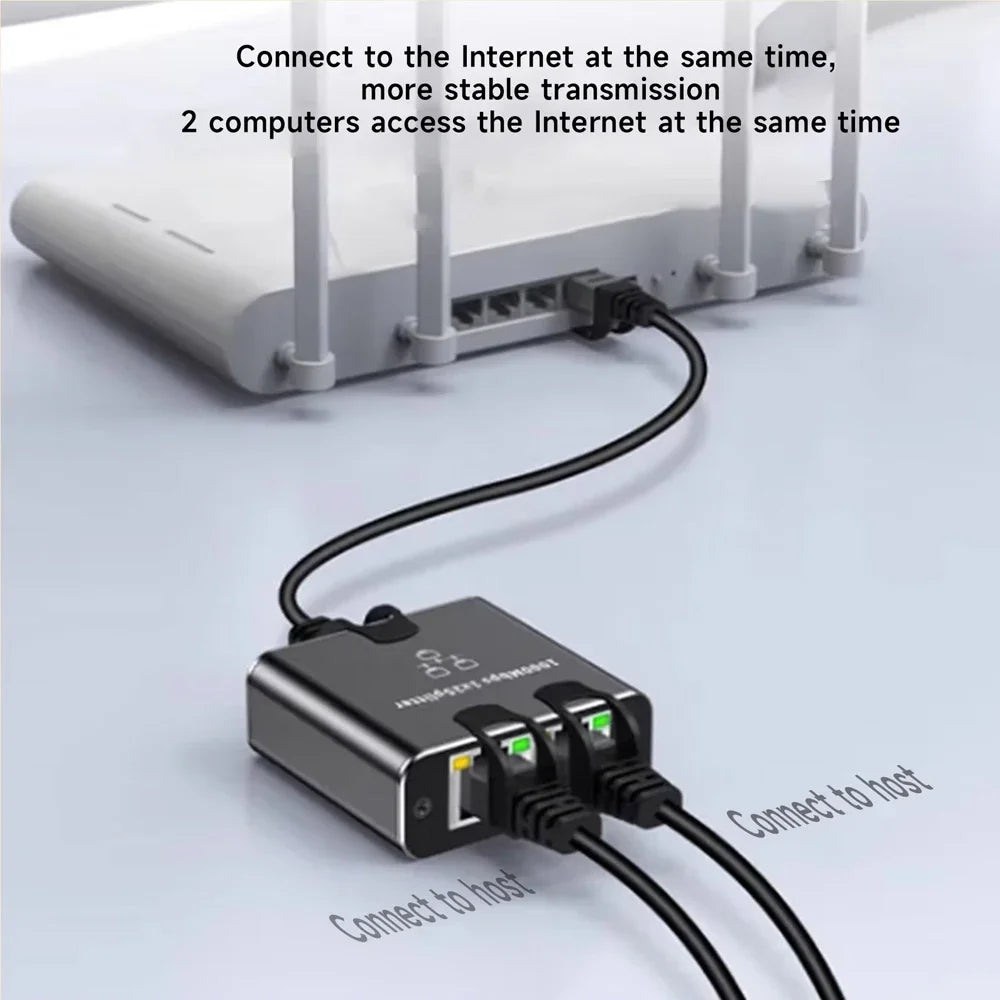 Gigabit 1000Mbps RJ45 Splitter 1 to 2 3 4 Ethernet Adapter Lan Connector Switch Coupler for PC Laptop TV Box Router Digital TV