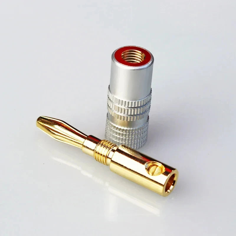 2/4/8/10/20/40pcs Banana Connector 4mm Speaker Banana Plugs 24K Copper Gold Plated 4mm Banana Jack Match with 4mm Binding Post