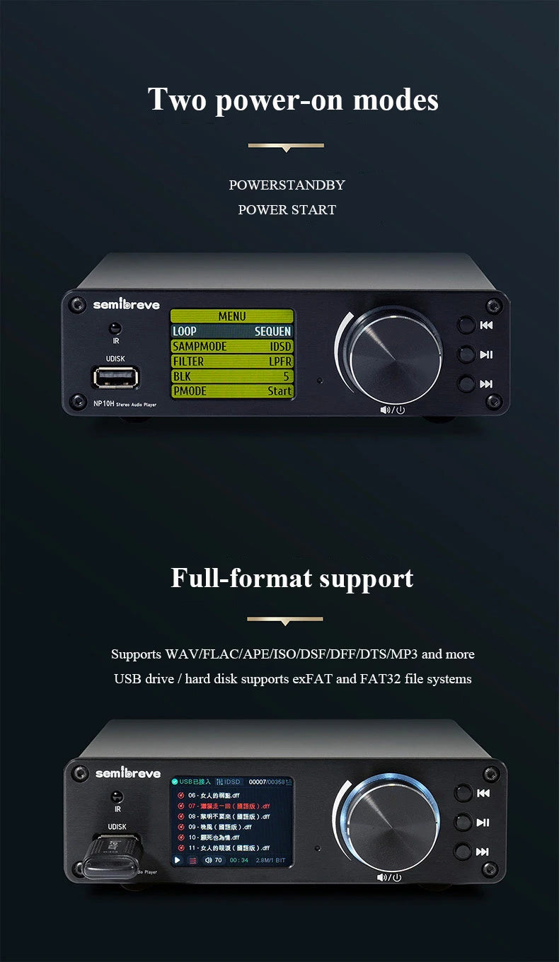 Lossless HIFI Audio Decoder 2pcs ES9038Q2M DAC DSD256 384KHz Lossless Decoding Music Player QCC3095 Bluetooth 6.2 AMANERO Module