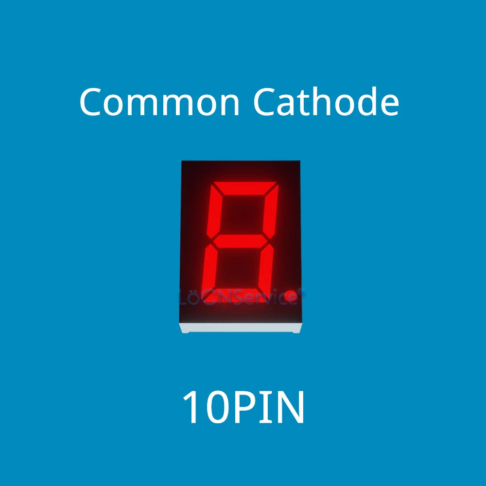 LoCNService 30PCS 0.8Inch Digital Tube LED Display 1 Bit Red Yellow Green Blue White Common Anode / Cathode 7 Segment 0.8 inch