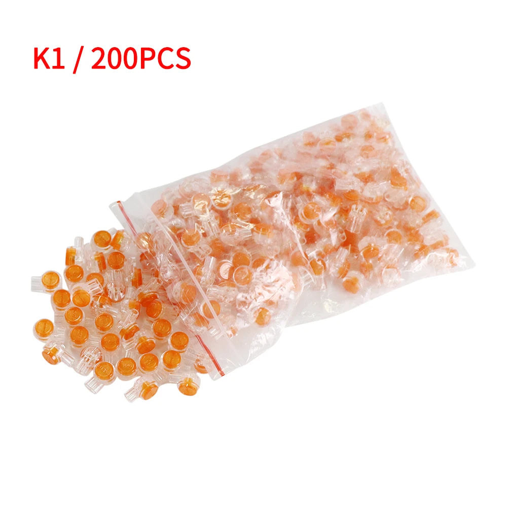 200pcs/pack RJ45 Connector Crimp Connection Terminals K1 Connector Terminal Waterproof Wiring Ethernet Cable Telephone Cord