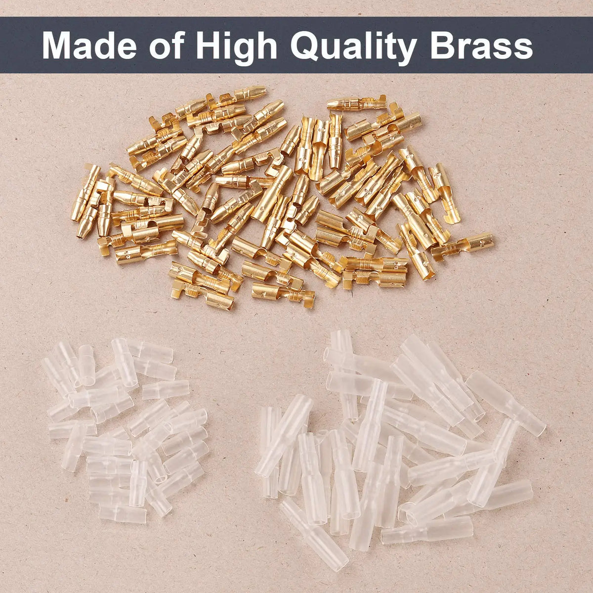 200pcs 3.9mm Bullet Connectors Male and Female, Brass Bullet Terminal Connectors with Insulation Cover for Motorcycle Moto