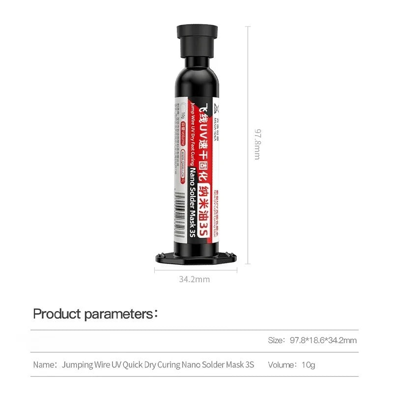 Jump Wire UV Dry Fast Curing Nano Solder Mask 3S for Phone Welding Maintenance Oil Soldering Paste Flux Inks