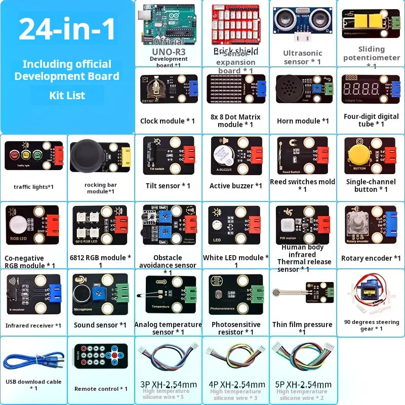 Arduino UNO R3 Starter Kit Scratch Programming Learning Set DIY Electronics STEM Education Board