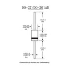 1N5822 3A40V 1N5824 5A30V DO-27 DO-201AD Schottky Rectifier Diode