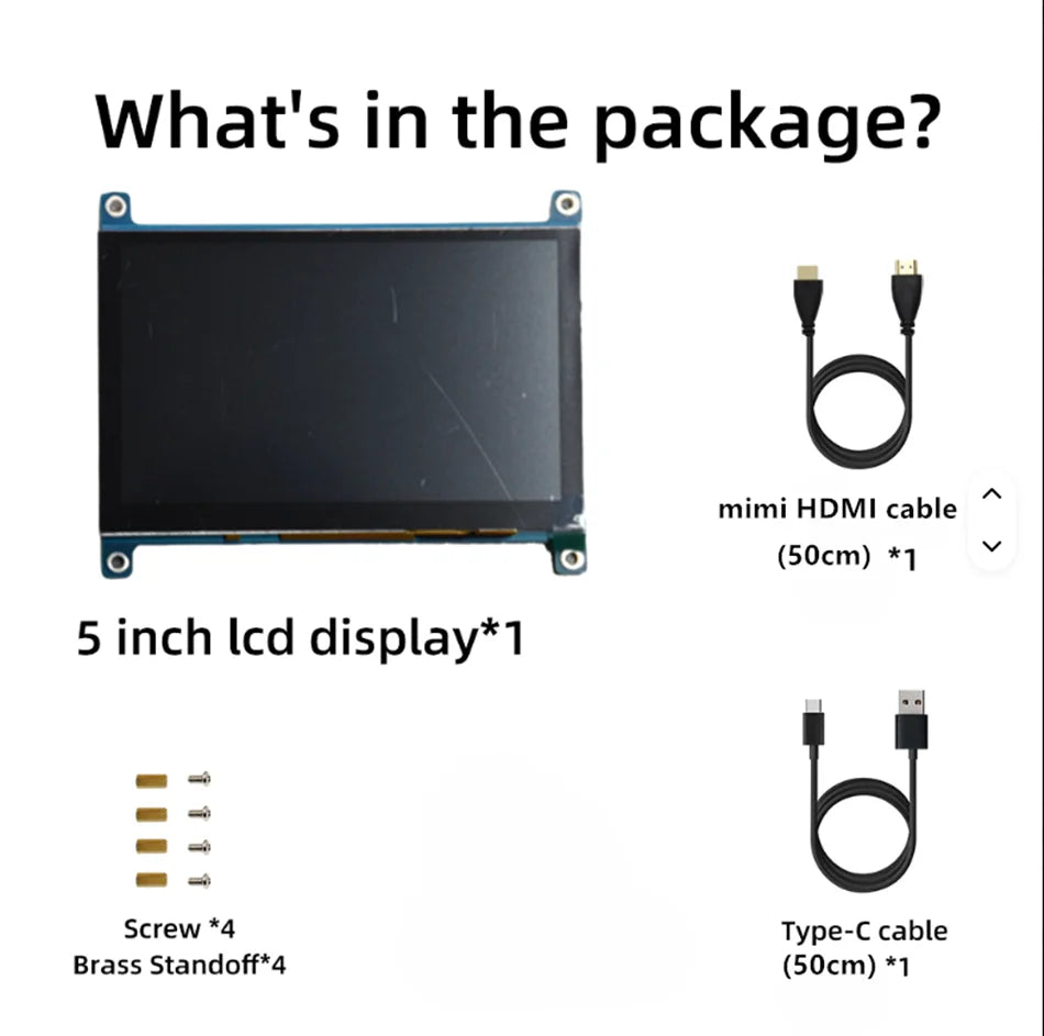 5 Inch IPS LCD HDMI 800 x 480 Capacitive Touch Screen LCD Display, Suitable For Sony PS4/Raspberry Pi/PC
