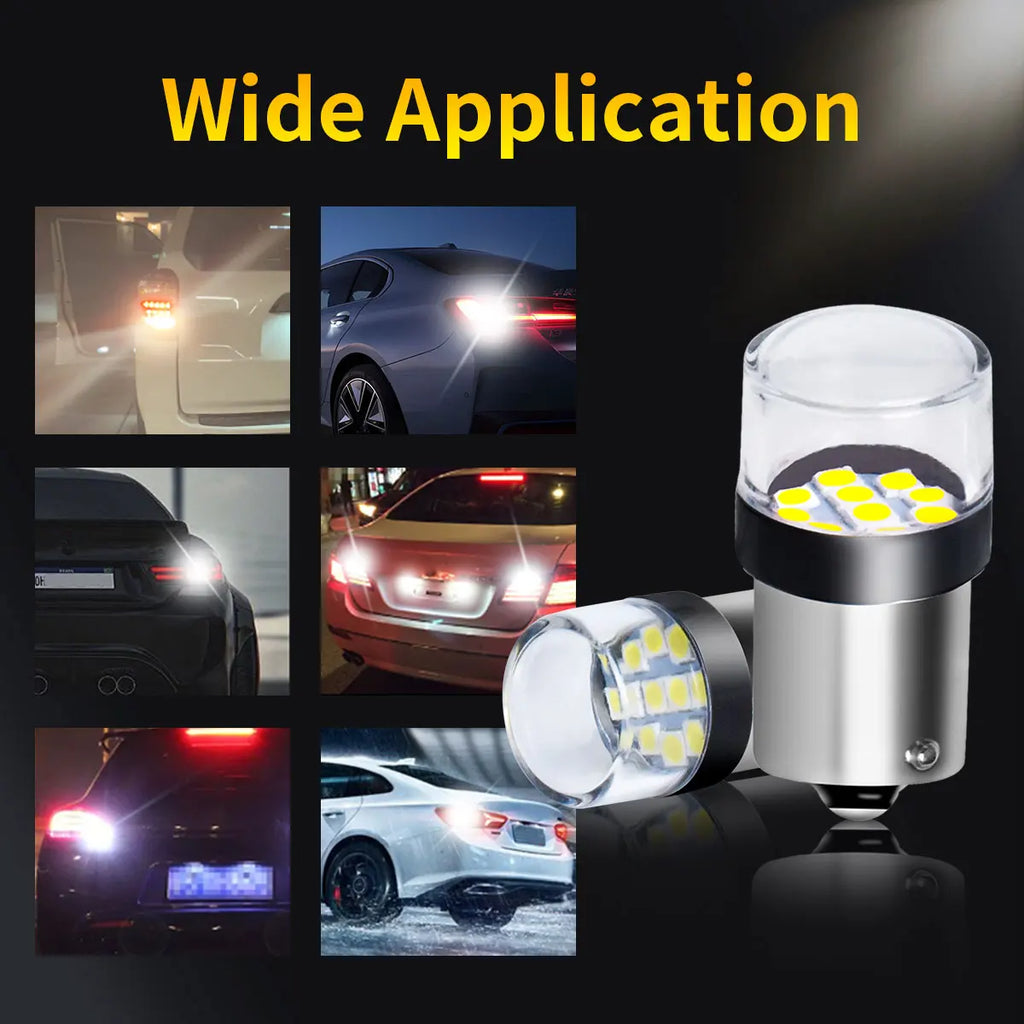 1156 BA15S P21W 1157 BAY15D P21/5W Super Brightness 3030 Chips LED Car Bulbs 12V/24V for Car Brake Reverse Lights Plug and Play