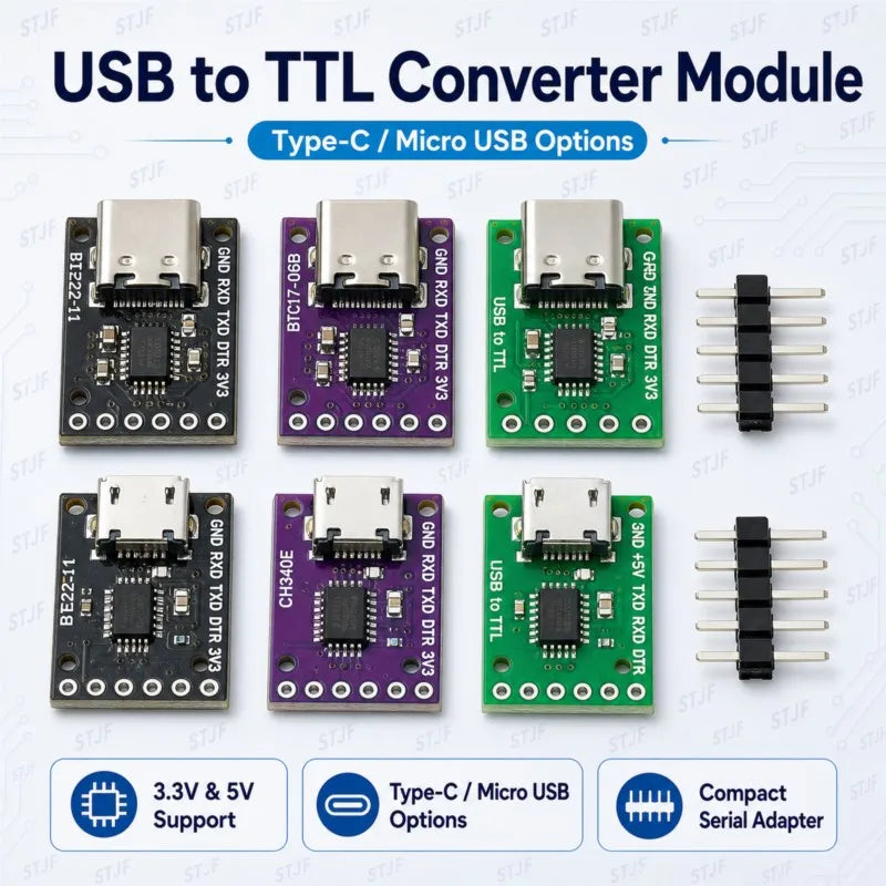 CH340N /CH9340C USB 2.0 To TTL Module Alternative CP2104 CP2102 PL-2303HX HT42B534 FT232RL CH340E Supprt linux/mac/windows OTG