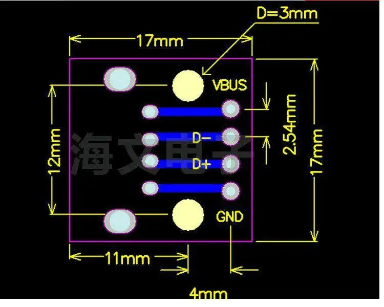 5pcs Micro Mini A Male USB 2.0 3.0 A Female USB B Connector Interface to 2.54mm DIP PCB Converter Adapter Breakout Board