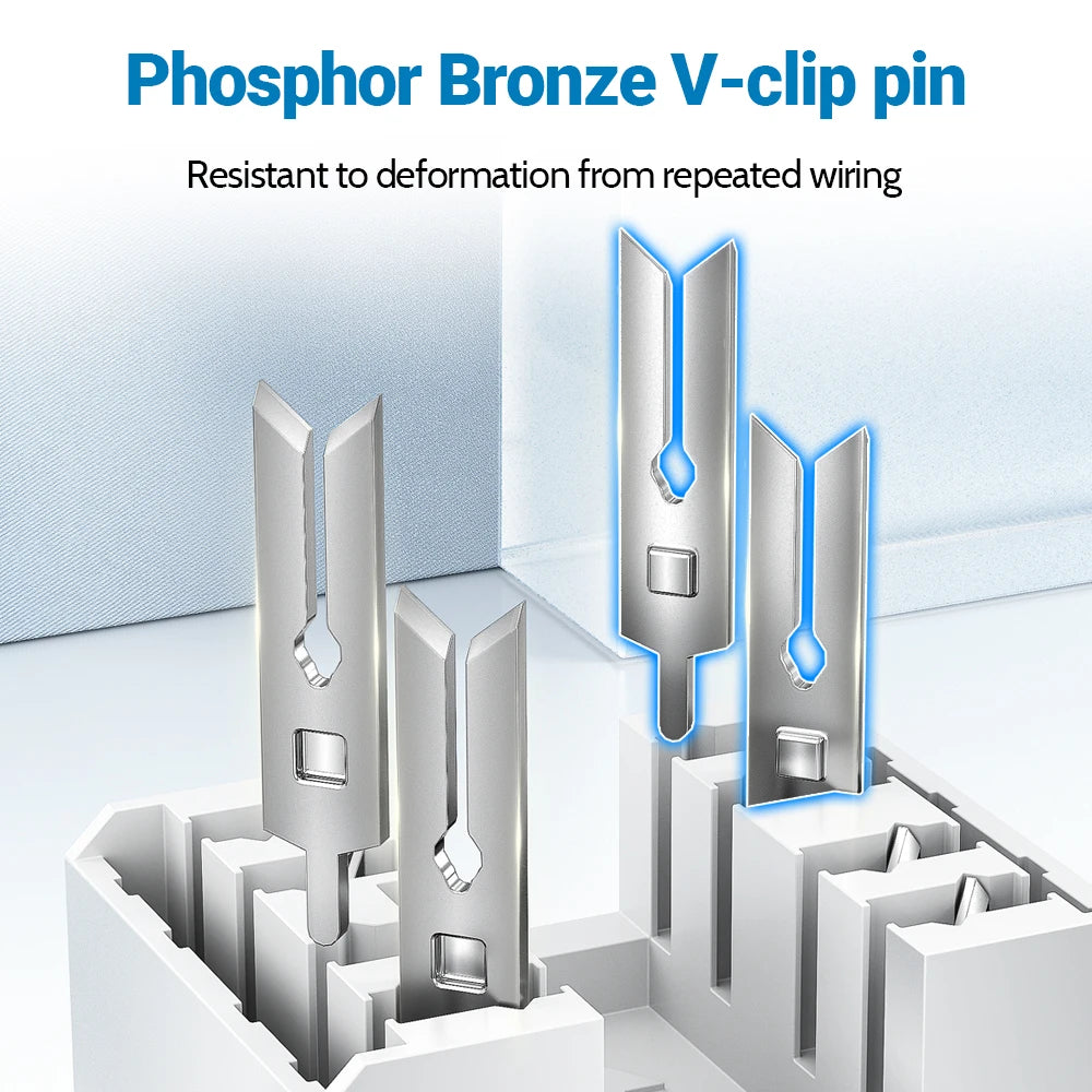 AMPCOM Pro Cat7/6A/6 Shielded Keystone Jack, Zinc Alloy Toolless RJ45 Connector with 50u Gold Plated Pins for High-Speed Network