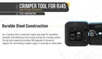 Hoolnx RJ45 Crimp Tool Pass Through Ethernet Crimper Cutter Stripper for Cat5e Cat6 RJ45/RJ12 Regular and End Pass Through Plugs