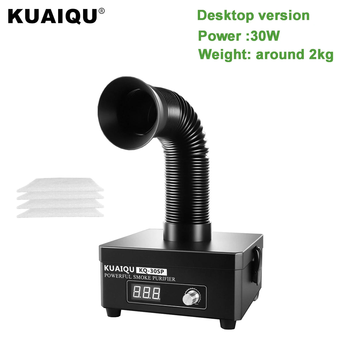 KUAIQU 150W/80W/30W Fume Extractor Smoking Instrument AC 110V 220V Activated Carbon Filter Sponge Solder Iron Smoke Absorber