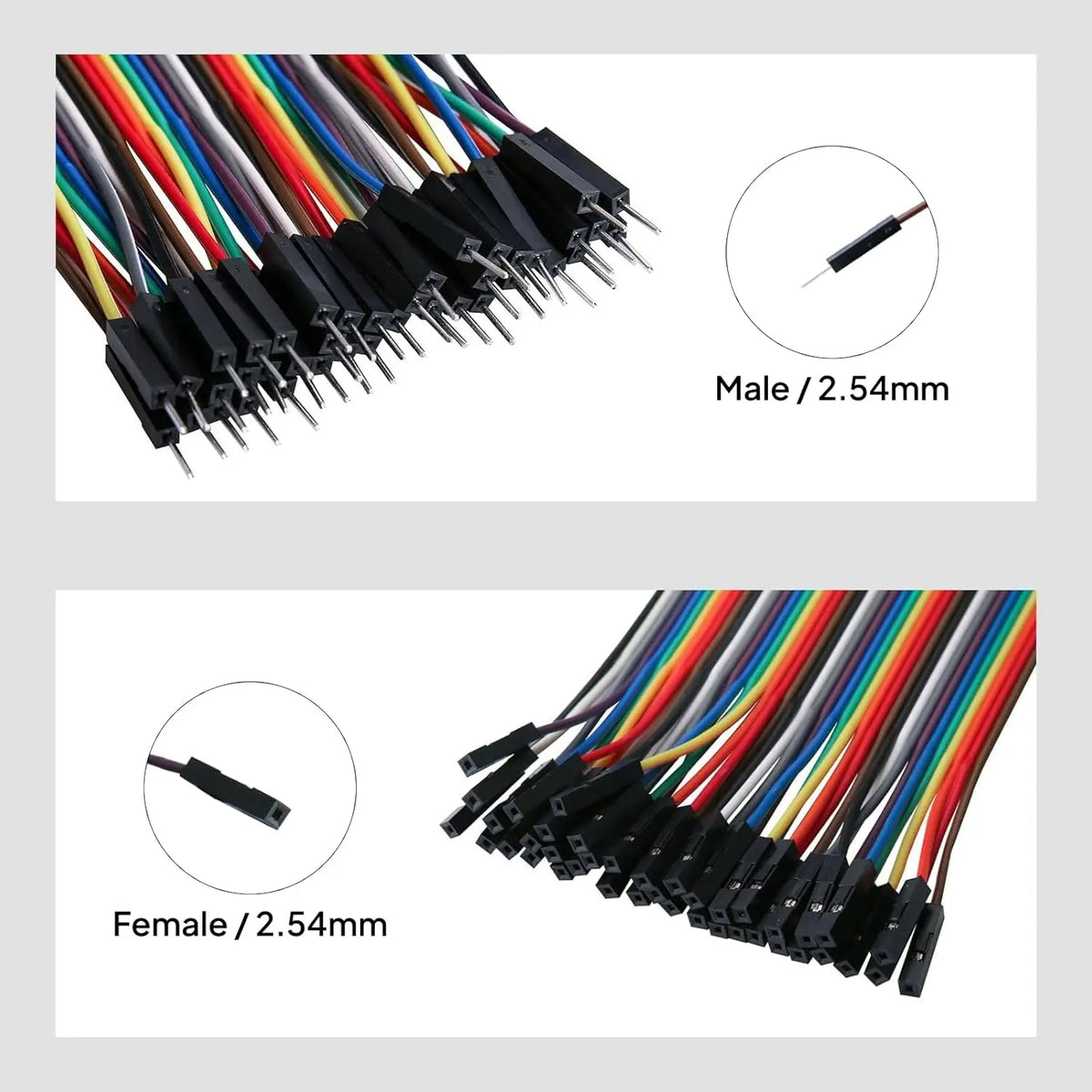 Dupont Line 40pin Male to Female, 40pin Male to Male, 40pin Female to Female Jumper Wire Dupont Cable for Arduino DIY Kit