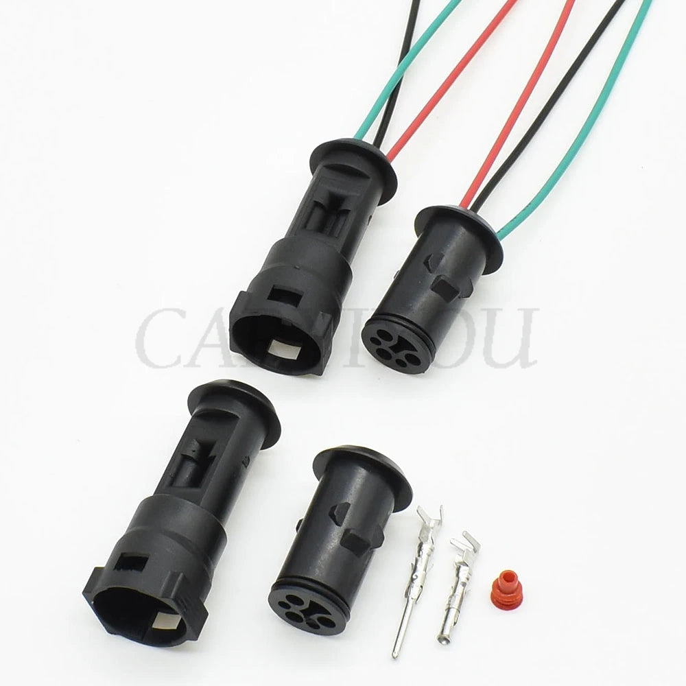 1 Set 3 Pin 1.5mm 1-926554-1 Black Male Female Auto Waterproof Connector DJ3031-1.5-11/21 Plug Round Sheath