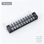 1Pc Dual Row Screw Terminal Block TB1503-TB1520 15A Fixed Wiring Strip Wire Connector