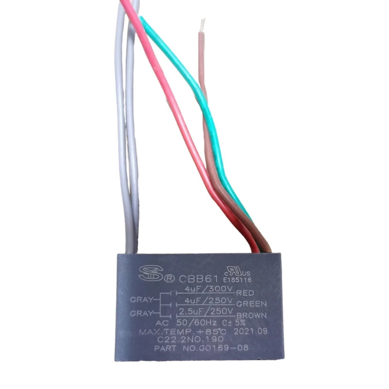 Ceiling Fan Capacitor CBB61 4.5+6+5UF 4.5+6+6UF 5+5+5UF 4+4+2.5UF 4+5+6UF 5 Wire 250V 50/60Hz Motor Running Capacitor