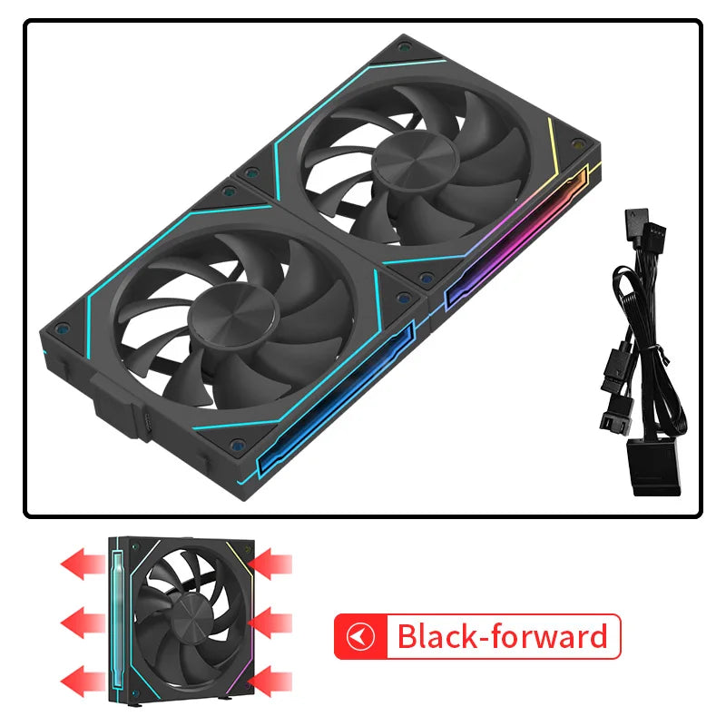 Coolcirc 120mm Modular Wireless Splicing 12CM PC Case Cooling Fan ARGB Infinite Mirror For Computer 120 240 360 Water Cooler