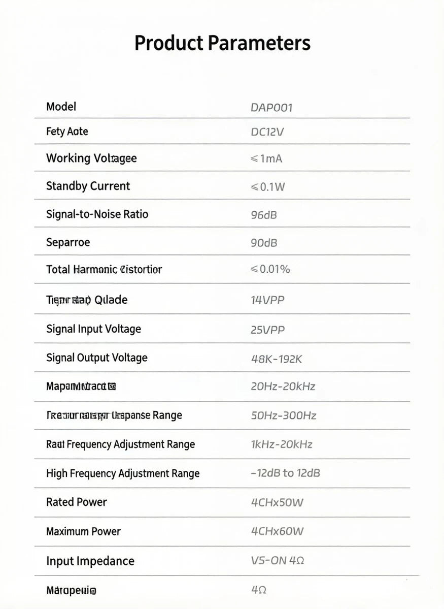 DSP Amplifier DC 12V High-Fidelity Audio Stereo Digital Audio Processor After 4x60w For To Android Navigation Locomotive