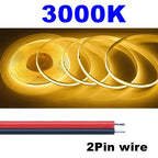 5M 10M Per Roll COB LED Strip DC12V 24V 8mm LED Lights for Room Bedroom TV Decor High Density Soft Flexible Neon Tape Light Lamp