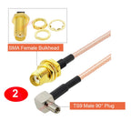 2PCS/LOT RP-SMA / SMA to TS9 Male / Female Connector RG316 Cable SMA to TS9 Extension Pigtail for Huawei 3G Modem Router