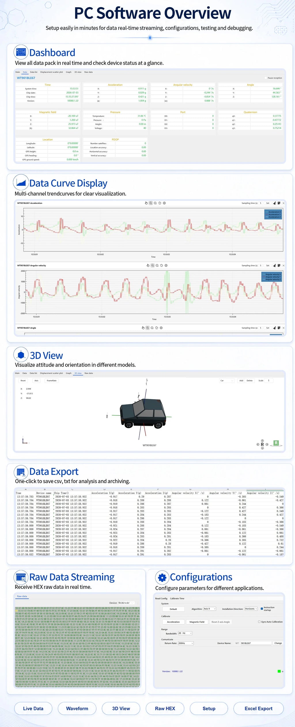WitMotion WT9011DCL Bluetooth 5.0 Accelerometer Gyroscope Angle Sensor Electronic Compass Magnetometer Inclinometer for Arduino
