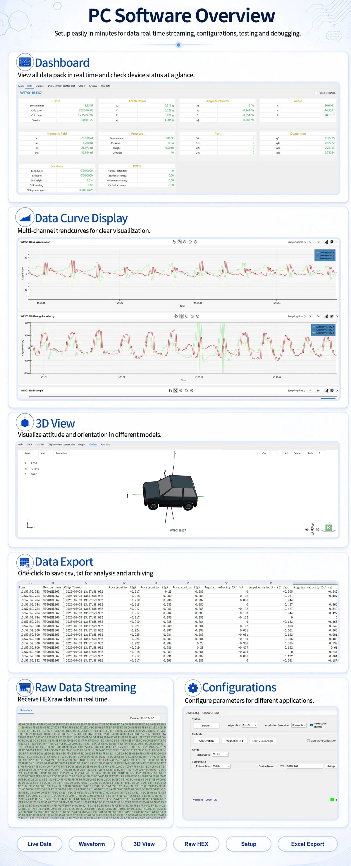 WitMotion WT9011DCL Bluetooth 5.0 Accelerometer Gyroscope Angle Sensor Electronic Compass Magnetometer Inclinometer for Arduino