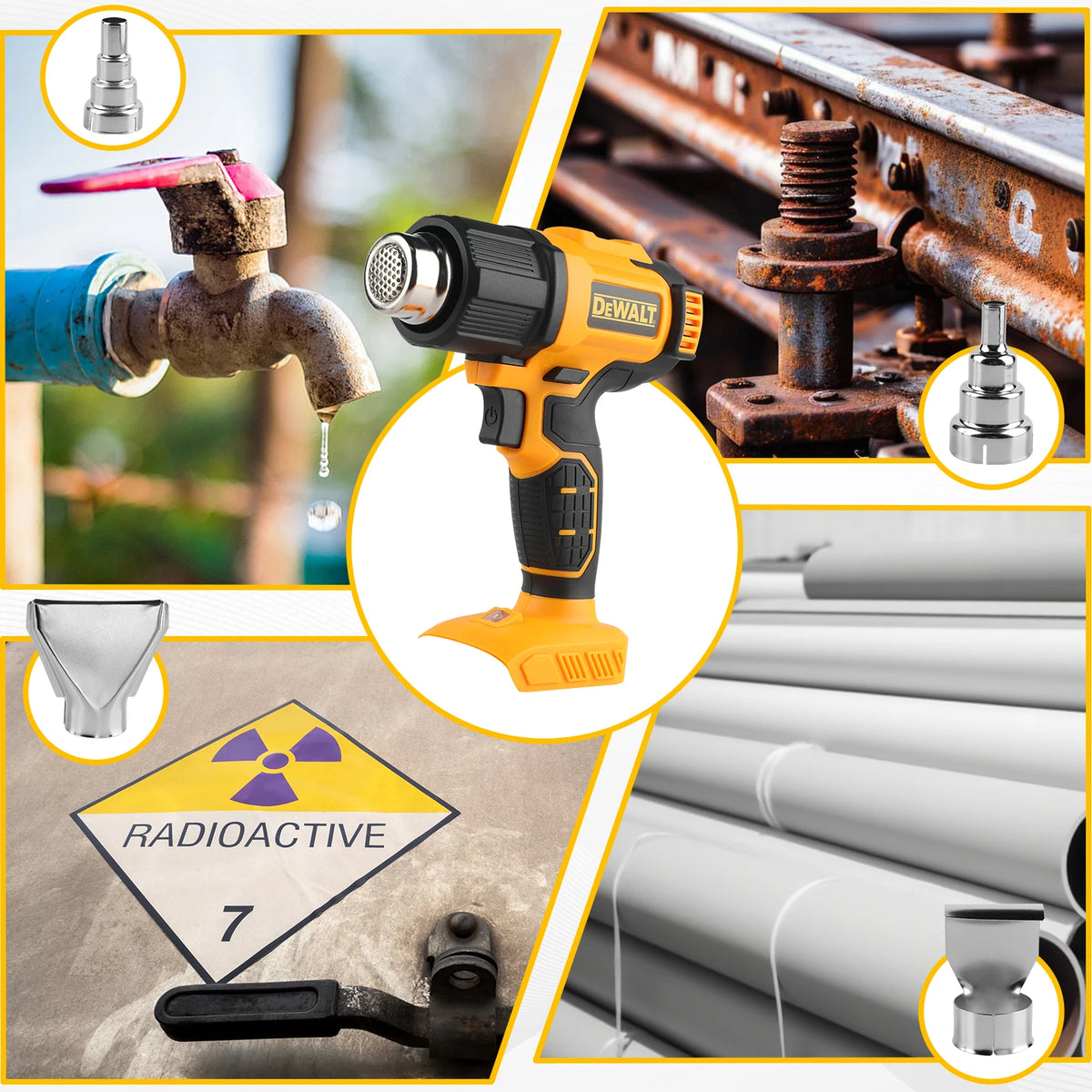 DEWALT DCE530 20V  Temperatures Adjustable Hot Air Gun Cordless Heat Gun 550°C High Power Welding Thermal Blower Power Tools