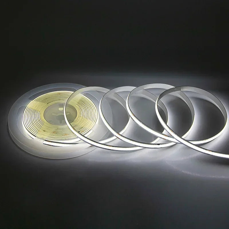 320Leds/M 8mm COB LED Strip DC 12V 24V Flexible High Bright Tape LED Light Bar Ice Blue White Red Green Pink Yellow LED Lighting