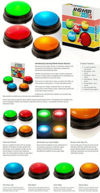 Answer Buzzers for Game Shows 4pcs Game Buzzers with Lights & Sounds Buzz Buttons for Kids or Adults Perfect for Classroom Game