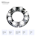 Witrue New 8pcs Array LED IR Leds Infrared Board 850nm for CCTV Cameras Night Vision (63mm Diameter)