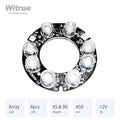 Witrue New 8pcs Array LED IR Leds Infrared Board 850nm for CCTV Cameras Night Vision (63mm Diameter)