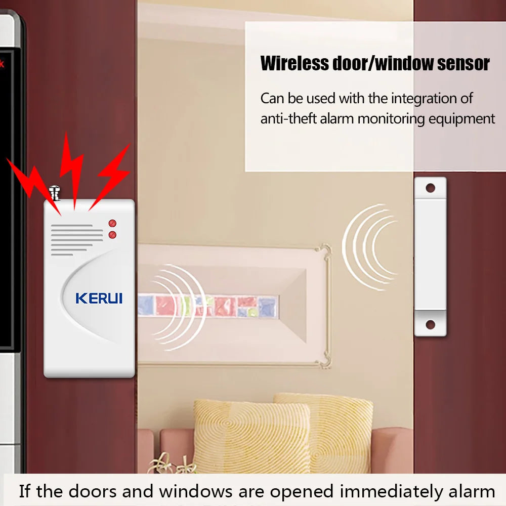KERUI 433MHz Wireless Door Window Magnetic Sensor for W181 W184 W202 W204 WiFi GSM Home Security Alarm System