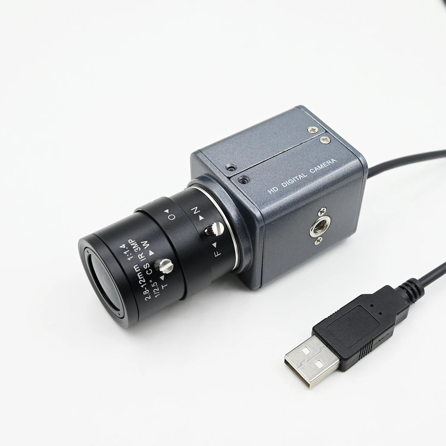 Global Shutter 210fps Monochrome VGA Mini USB Camera With CS Lens 5-50mm 2.8-12mm UVC Plug Play For High Speed Motion Detection