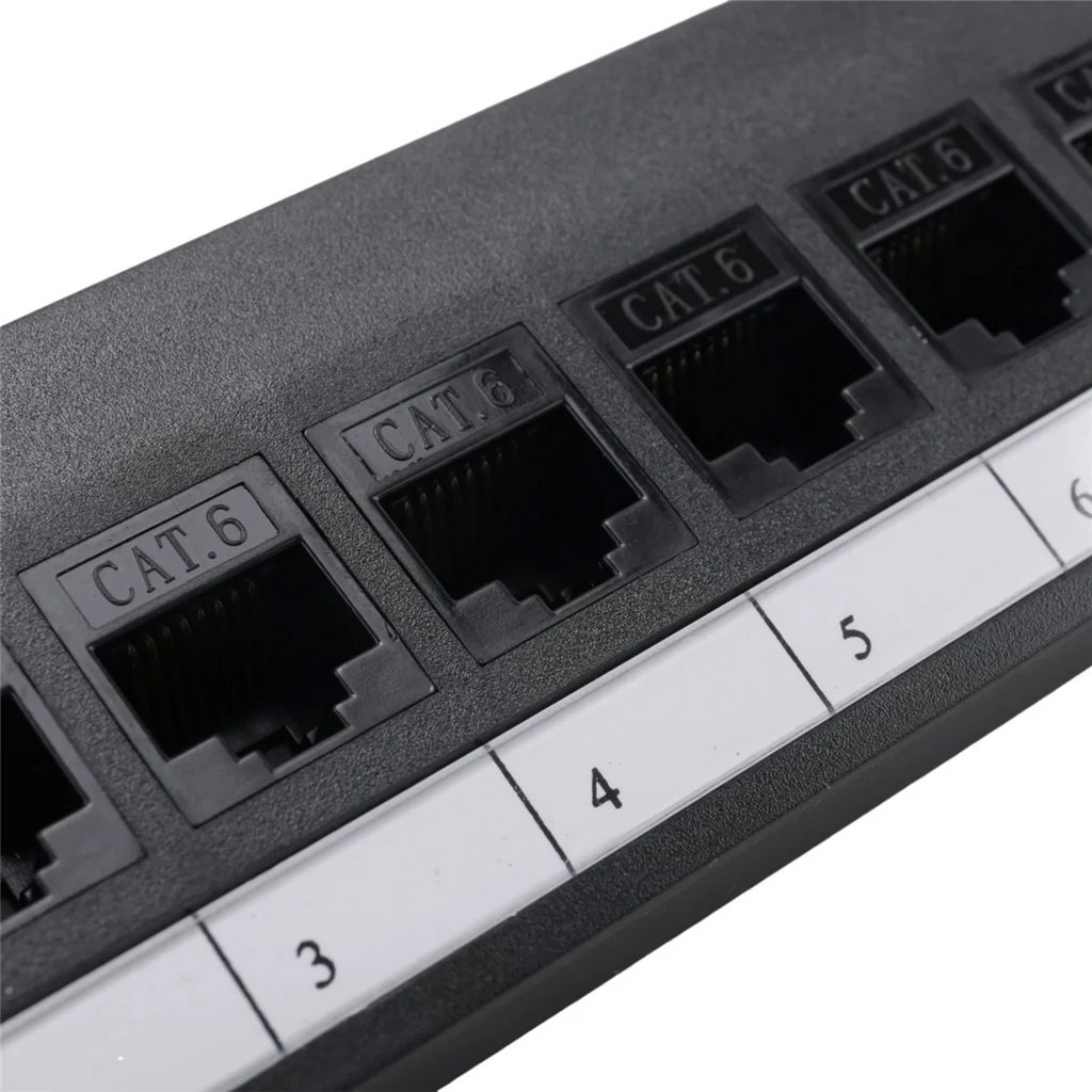 New 8 Port Straight-Through CAT6 Patch Panel RJ45 Network Cable Adapter Jack Ethernet Distribution Frame