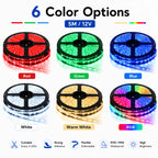 5M 12V LED Strip Light 3528 5050 SMD LED Tape RGB Red Green Blue White Warm White Waterproof Flexible Light for Home Decor