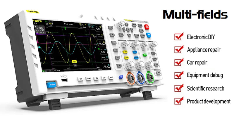 FNIRSI-1014D 1013D TC3 Oscilloscope 3-in-1 Dual Channel Input Signal Generator 100MHz * 2 Analog Bandwidth 1GSA/s Sampling Rate