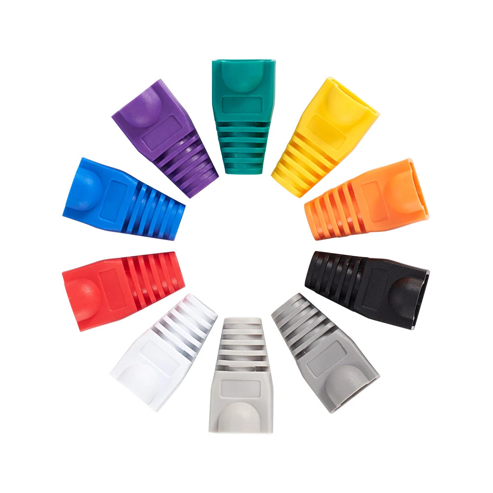 20/50pcs OD6.5 Cable Connector Plug Cover CAT5E CAT6 RJ45 Ethernet Network Cable 10 Colors Strain Relief Boots