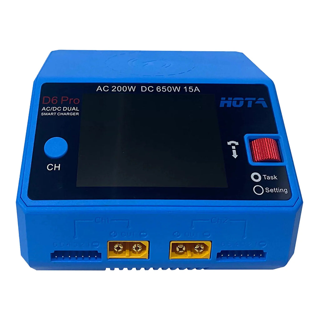 HOTA D6 Pro AC/DC Dual Channel Smart Balance Charger AC200W DC650W 15A for LiPo LiHV NiMH NiCd RC Drone