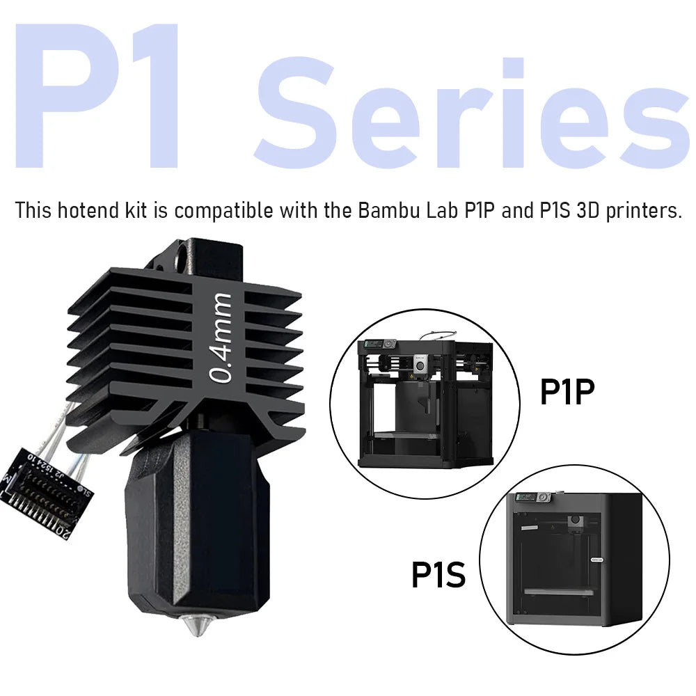 Upgraded P1S P1P Hotend Hot End Full Assembly Print Head Ceramic Heater Cartridge Rod Thermistor Kit Replacement for Bambu Lab