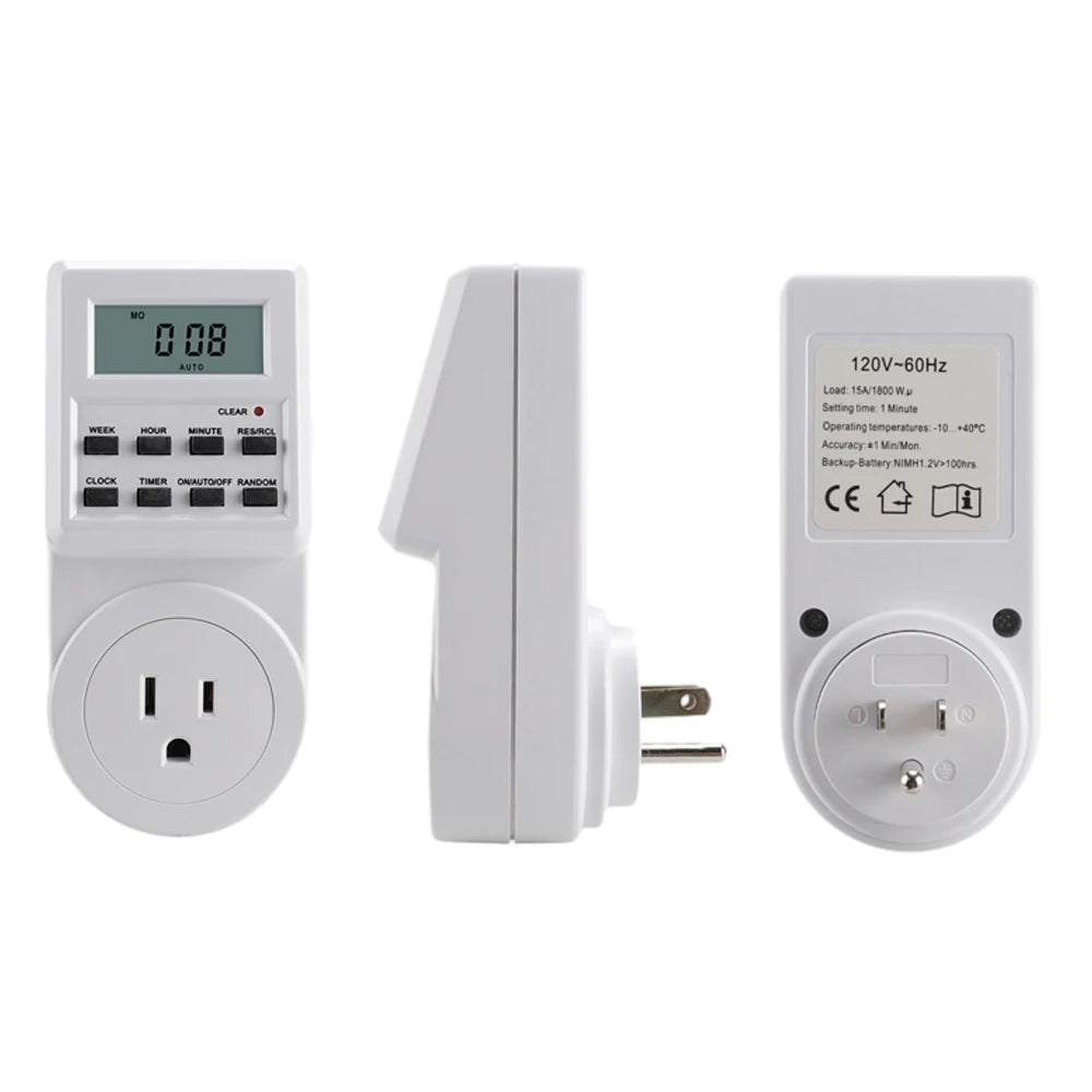 Outlet Timer 24 Hours Programmable and Plug in Timer for Electrical Outlets Indoor Digital Timer for Aquarium Light and Lamp