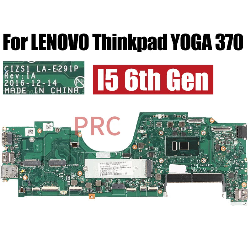 Full test For LENOVO Thinkpad YOGA 370 Laptop Motherboard LA-E291P i3 i5 i7 7th Gen 01HY288 01HY173 10M88818 Notebook Mainboard