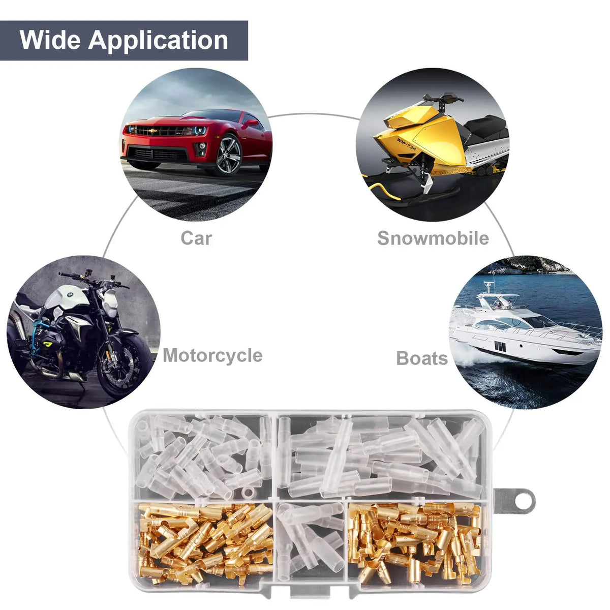 200pcs 3.9mm Bullet Connectors Male and Female, Brass Bullet Terminal Connectors with Insulation Cover for Motorcycle Moto