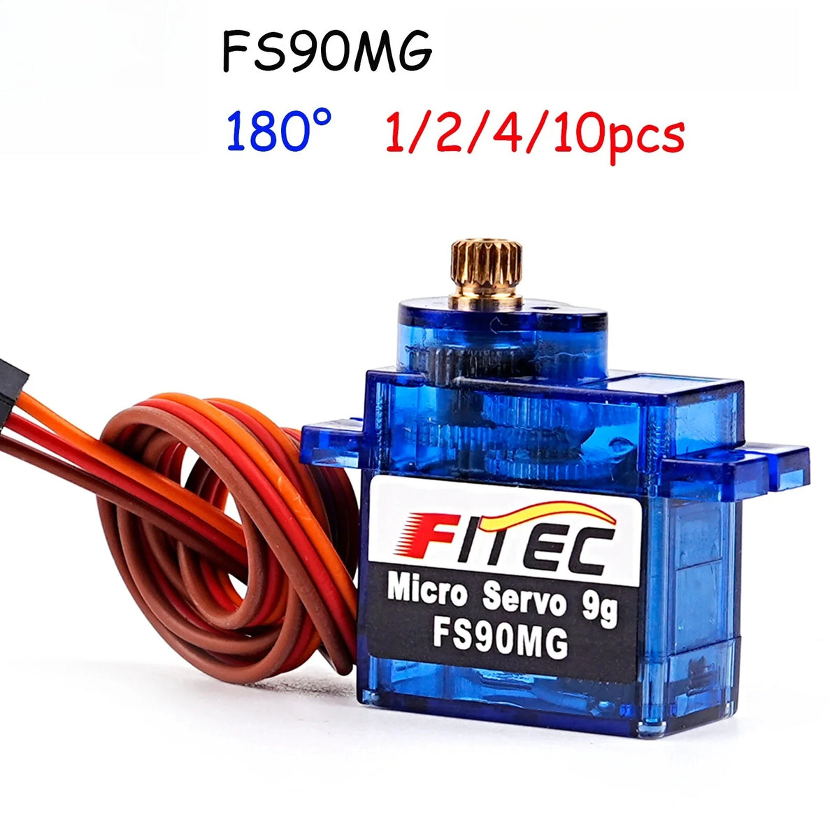 1/2/4/10PCS Feetech FS90MG 2.2KG 9g Digital Servo Metal Gear Micro Servo Motor 4.8-6V 180 Degree for 450 Helicopter Robot RC Car