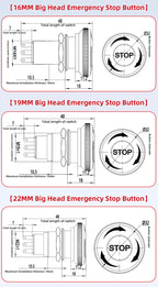Metal Emergency Stop Button Switch 16/19/22mm Mushroom head Waterproof Stainless steel  Press Rotary Power off STOP 1NO1NC2NO2NC