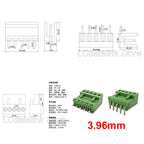 5Pairs KF2EDG 15EDG 3.5mm/3.81mm/3.96mm/5.08mm PCB Screw Terminal Block Connector Pin Header Socket Straight/Right Angle 2-12Pin