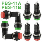 PBS-11A Self-locking Latching Switches 12mm PBS-11B Self-Reset Momentary Switches 2Pins 12mm Push Button Switch with Wire 20cm