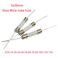 20PCS 5x20mm Ceramic Slow Blow Fuse with Pins, 250V Time Delay Tube Fuses 0.5A-15A for Power Supply